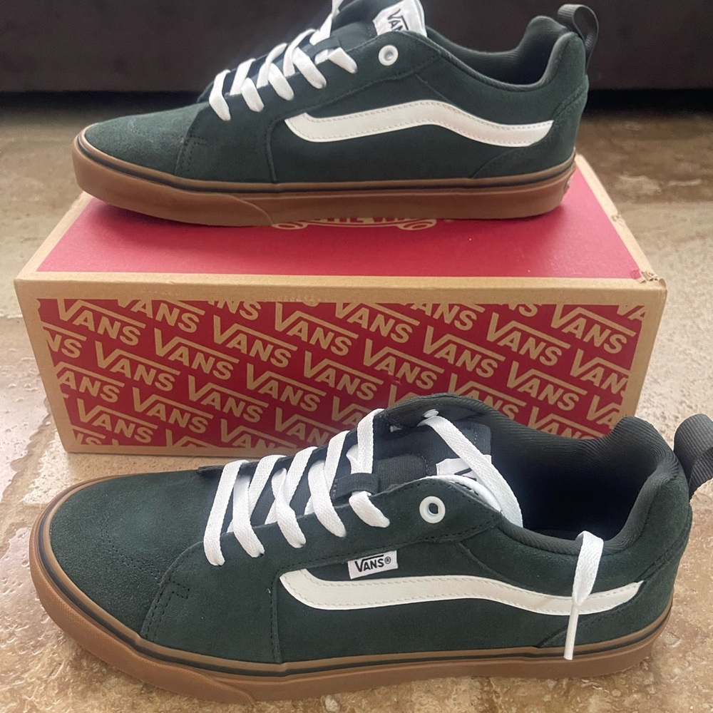 Vans Filmore Green and White Old Skool Sneakers